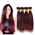 도매 부르고뉴 레드 100% 인간 머리 씨름 브라질 컬러 99j remy hair extension 스트레이트 처녀 저렴한 인간 머리 다발